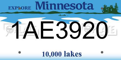 1AE3920 Minnesota License Plate
