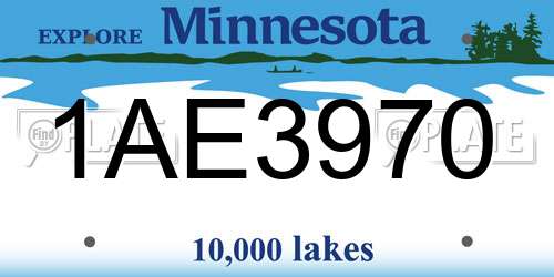 1AE3970 Minnesota License Plate