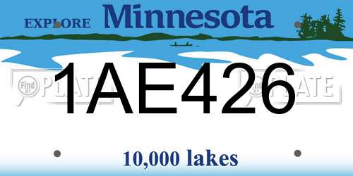 1AE426 Minnesota License Plate