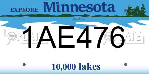 1AE476 Minnesota License Plate