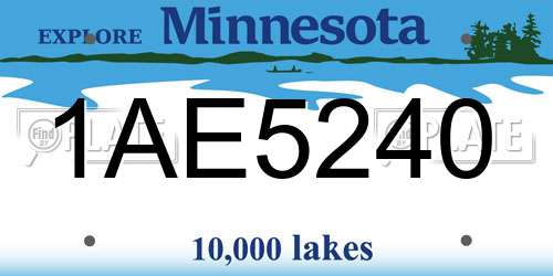 1AE5240 Minnesota License Plate