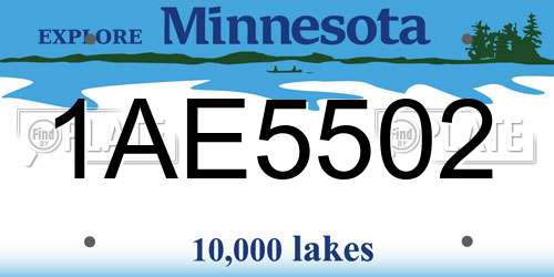 1AE5502 Minnesota License Plate