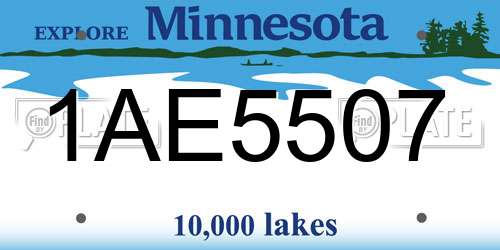 1AE5507 Minnesota License Plate