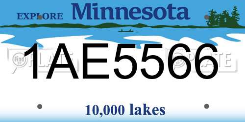 1AE5566 Minnesota License Plate