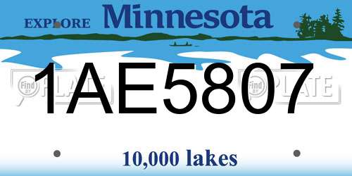 1AE5807 Minnesota License Plate
