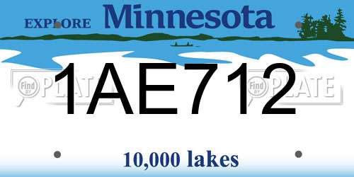 1AE712 Minnesota License Plate