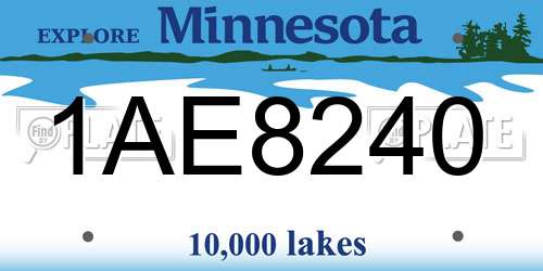 1AE8240 Minnesota License Plate