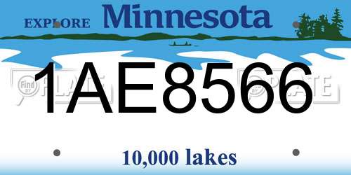 1AE8566 Minnesota License Plate