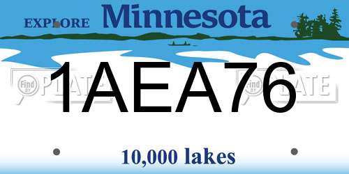 1AEA76 Minnesota License Plate