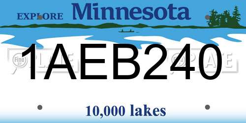 1AEB240 Minnesota License Plate