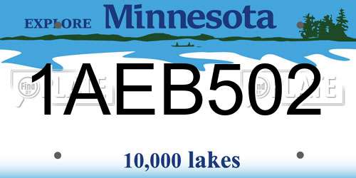 1AEB502 Minnesota License Plate