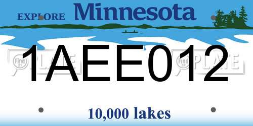 1AEE012 Minnesota License Plate