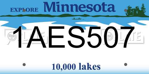 1AES507 Minnesota License Plate