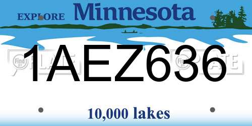 1AEZ636 Minnesota License Plate