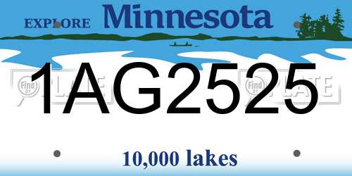 1AG2525 Minnesota License Plate