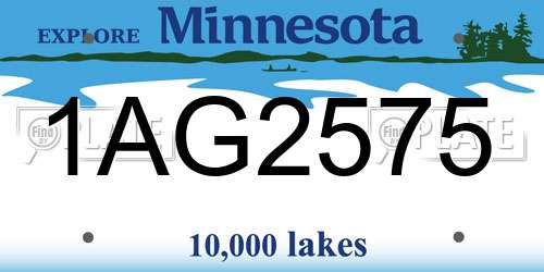 1AG2575 Minnesota License Plate