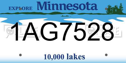 1AG7528 Minnesota License Plate