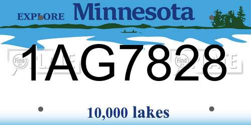 1AG7828 Minnesota License Plate