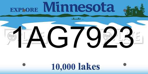 1AG7923 Minnesota License Plate