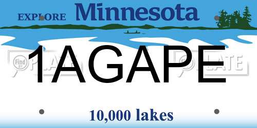 1AGAPE Minnesota License Plate
