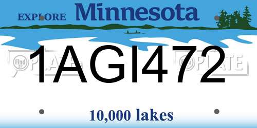 1AGI472 Minnesota License Plate