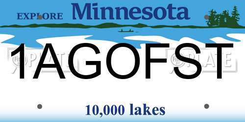 1AGOFST Minnesota License Plate