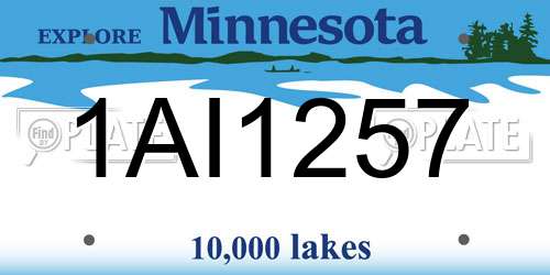 1AI1257 Minnesota License Plate