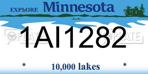 1AI1282 Minnesota License Plate