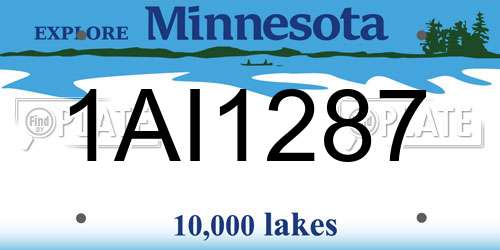 1AI1287 Minnesota License Plate