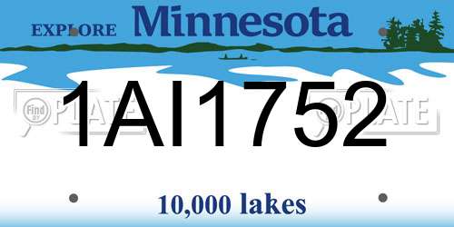 1AI1752 Minnesota License Plate