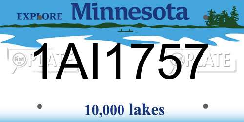 1AI1757 Minnesota License Plate