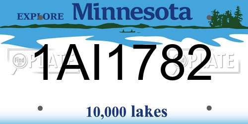 1AI1782 Minnesota License Plate