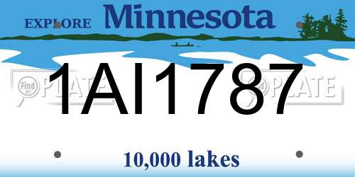1AI1787 Minnesota License Plate
