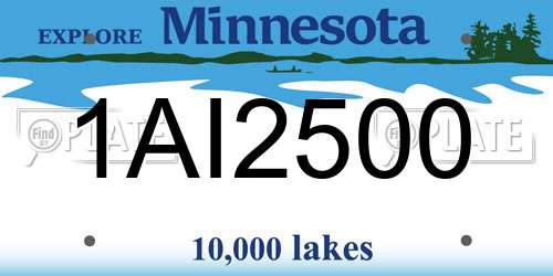 1AI2500 Minnesota License Plate