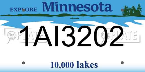 1AI3202 Minnesota License Plate
