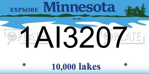 1AI3207 Minnesota License Plate