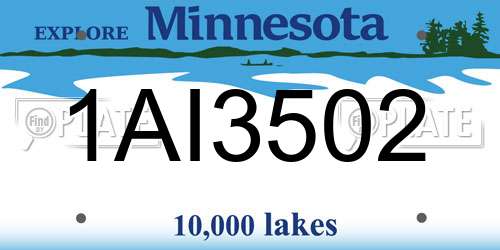 1AI3502 Minnesota License Plate