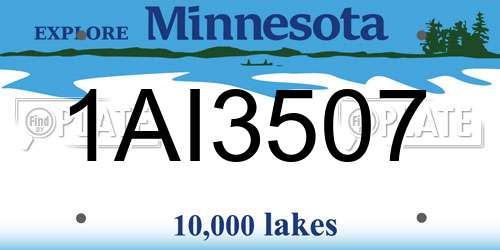 1AI3507 Minnesota License Plate