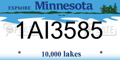 1AI3585 Minnesota License Plate