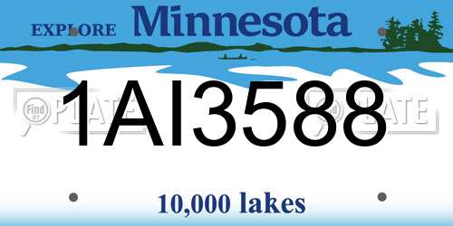 1AI3588 Minnesota License Plate