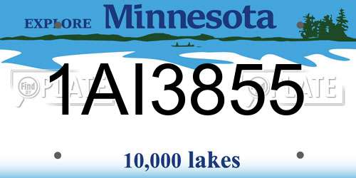 1AI3855 Minnesota License Plate