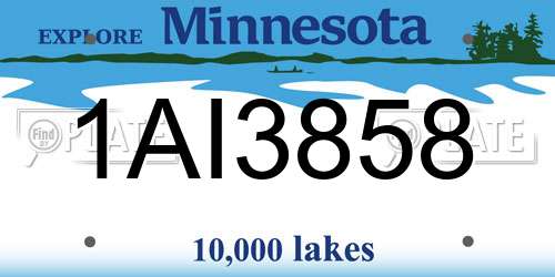 1AI3858 Minnesota License Plate