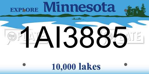 1AI3885 Minnesota License Plate