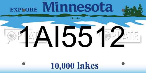 1AI5512 Minnesota License Plate