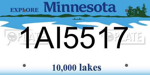 1AI5517 Minnesota License Plate