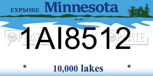 1AI8512 Minnesota License Plate