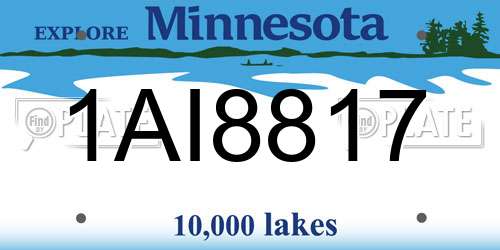 1AI8817 Minnesota License Plate