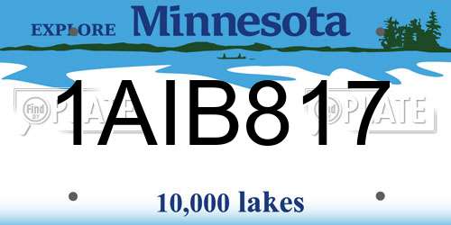 1AIB817 Minnesota License Plate