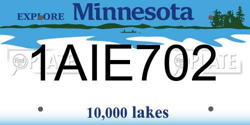 1AIE702 Minnesota License Plate