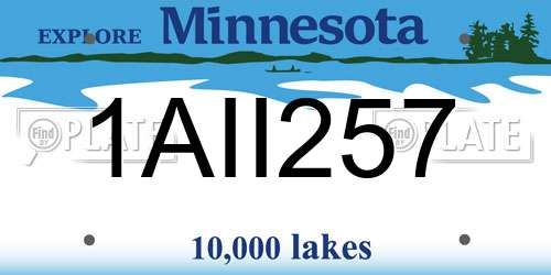 1AII257 Minnesota License Plate